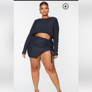 Textured top and skirt